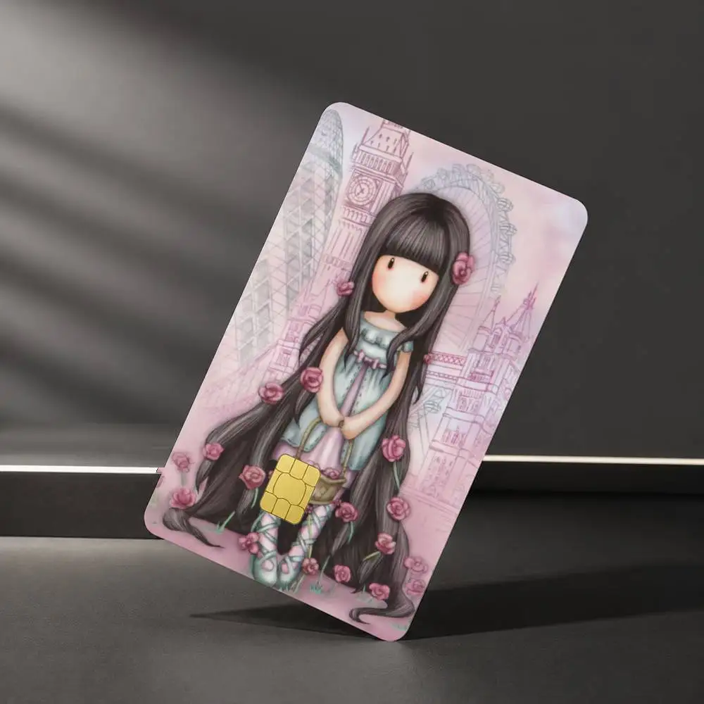 Cute S-Santoro G-Gorjuss HD Waterproof Card Skins Protective Stickers for Credit Bank Game Cards