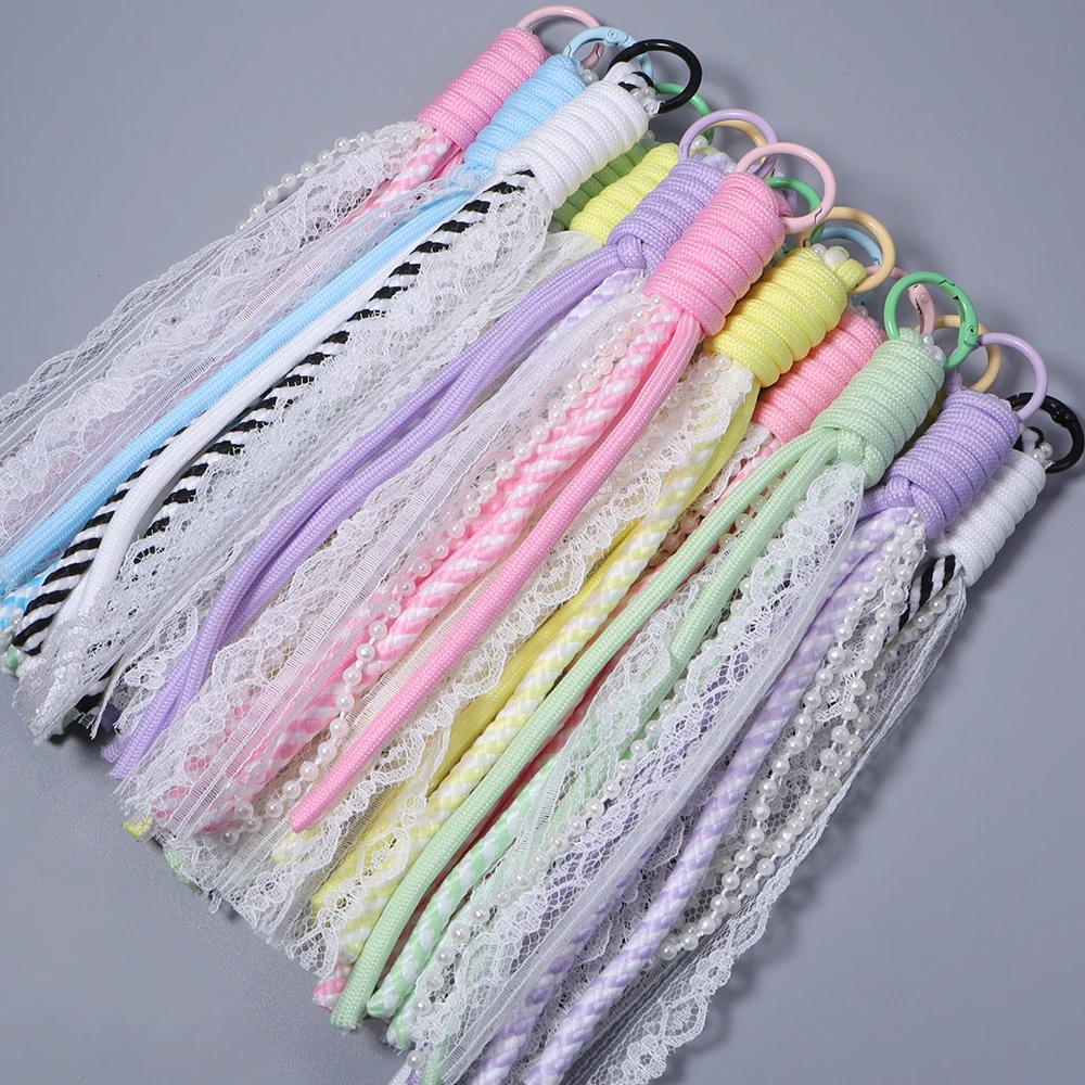 2 ピース/ロット甘いレースパールチェーン編組ストラップキー - Jewelry Making Knots のレビューと価格