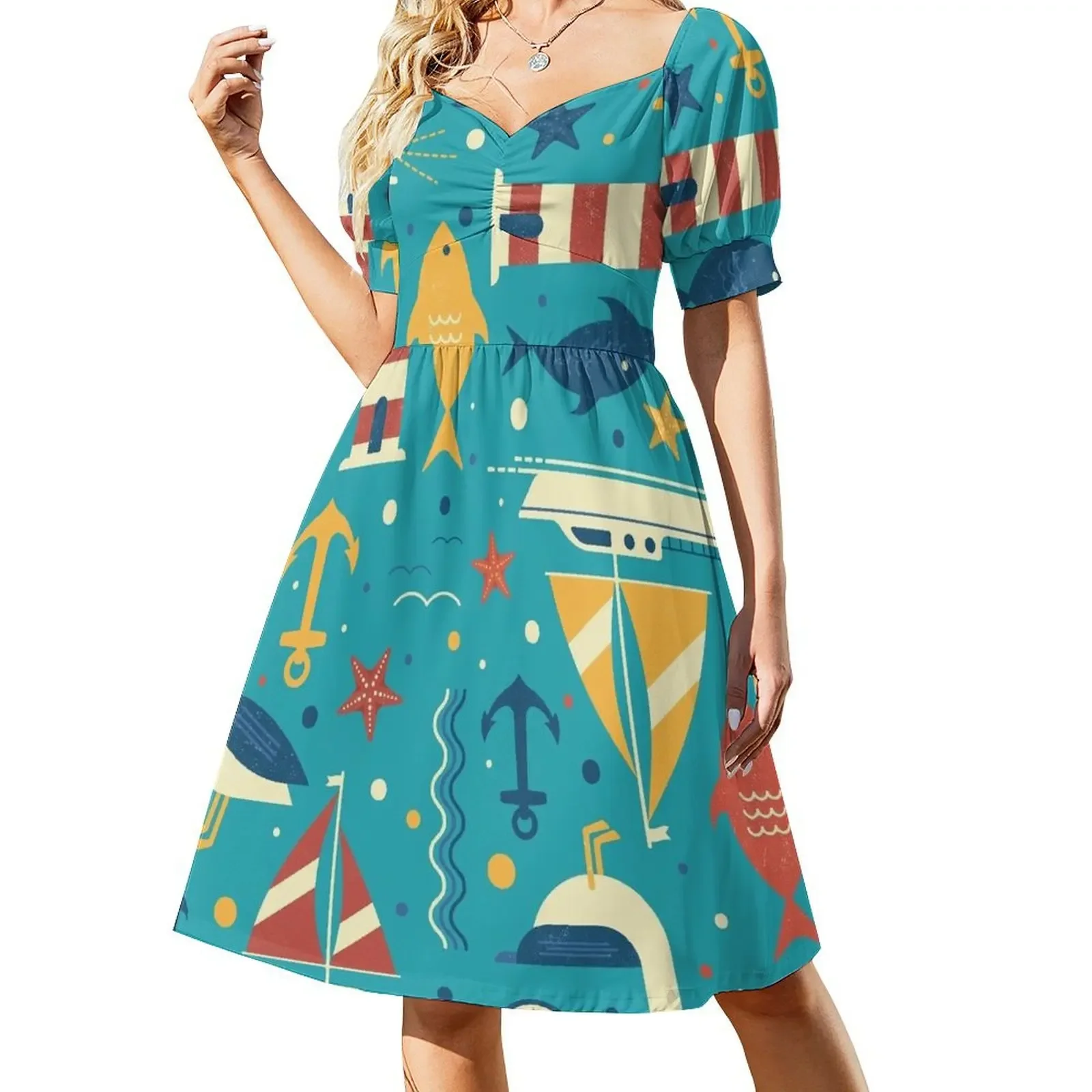 

All At Sea Short-Sleeved Dress Woman dresses dress women elegant luxury