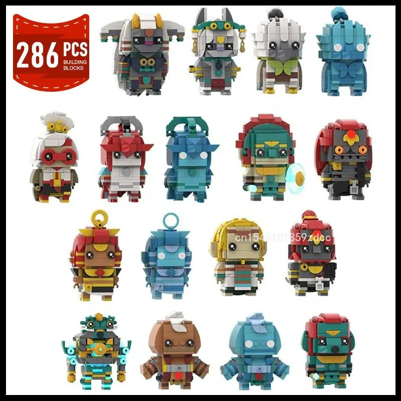 MOC Zeldaed Brickheadz Purah Mineru Rauru Riju Princess Model Building Blocks Game Action Figures Bricks Toys Birthday Gifts