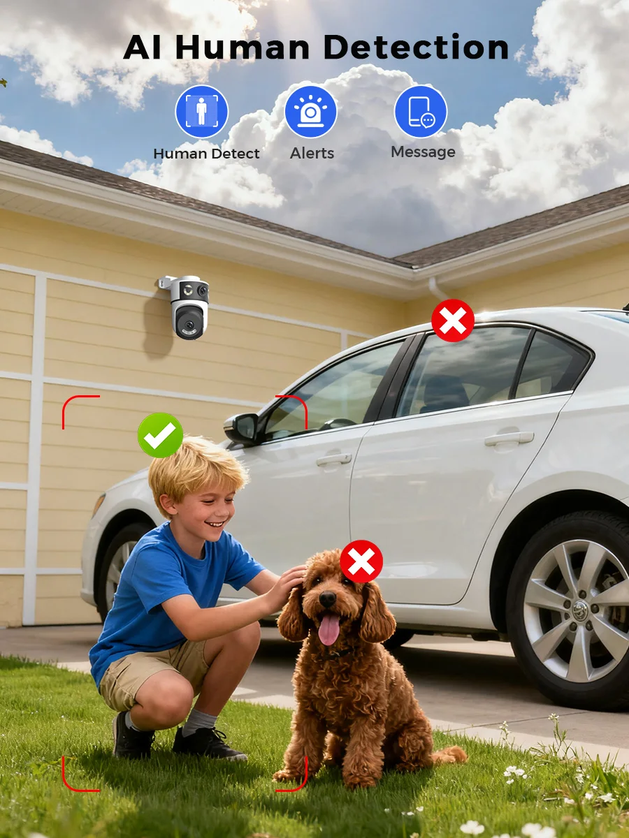 كاميرا BESDER 10MP واي فاي IP PTZ خارجية مزدوجة الشاشة AI تتبع تلقائي 6MP كاميرا مراقبة CCTV للحماية الأمنية
