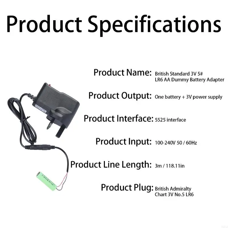 T5EA 3V AA LR6 Loại bỏ pin Thay thế 2PCS 1.5V AA LR6 Pin 100-240V Bộ điều hợp nguồn điện cho bộ điều chỉnh nhiệt LED LED