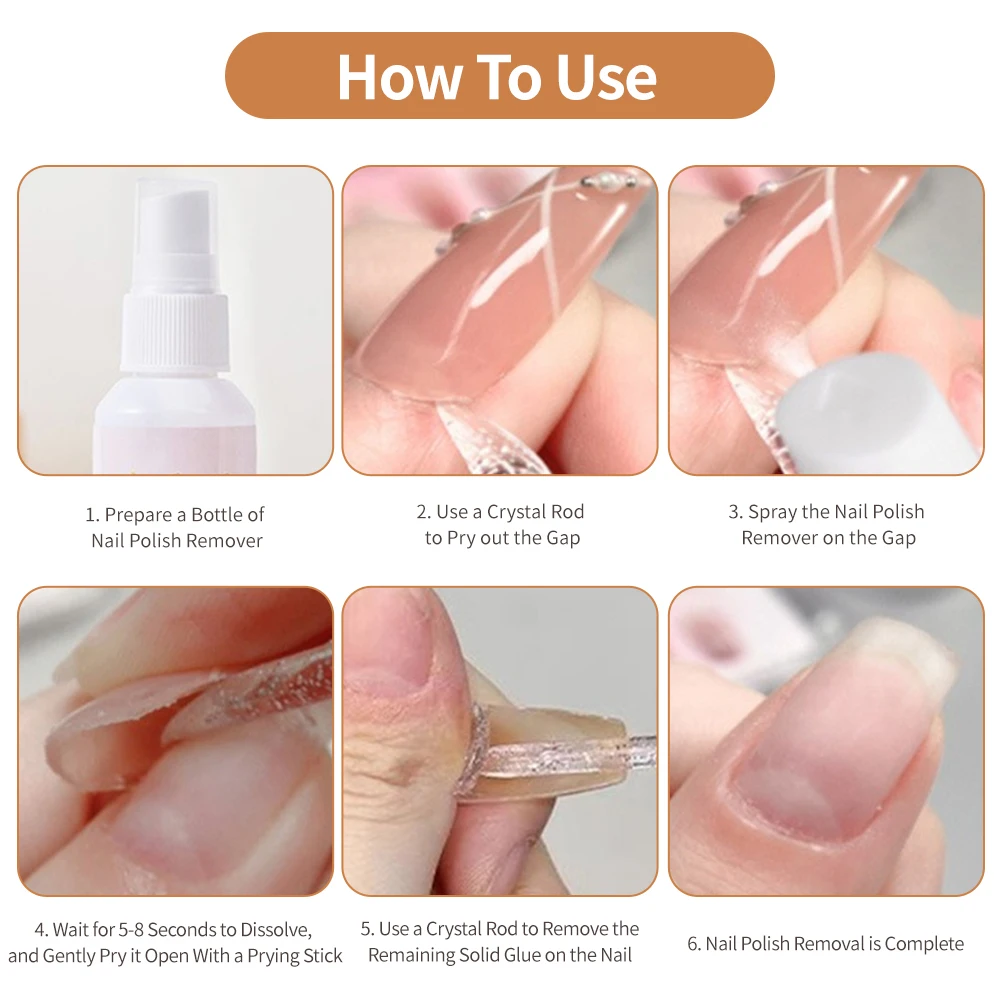 60ml False Nail Tips Solid Adhesives Gel Remover Nail Liquid Easy To Soften Remover Press On Nails Gel Fake Tips Remover Tools