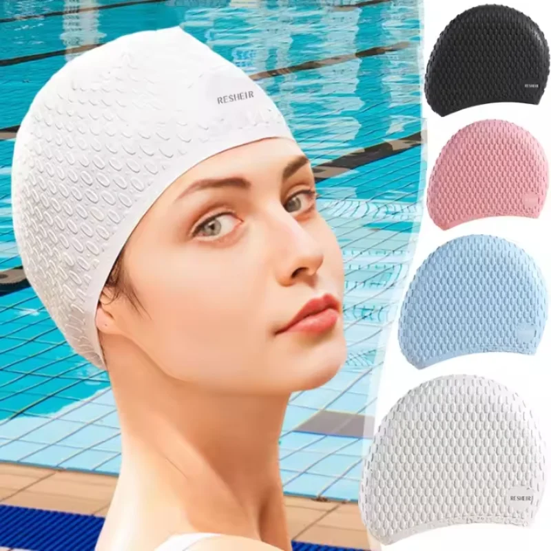 

Silicone Swimming Cap For Adults High Elastic Waterproof Soft Swimming Hat Water Sports Hair Protection Anti-slip Swim Caps
