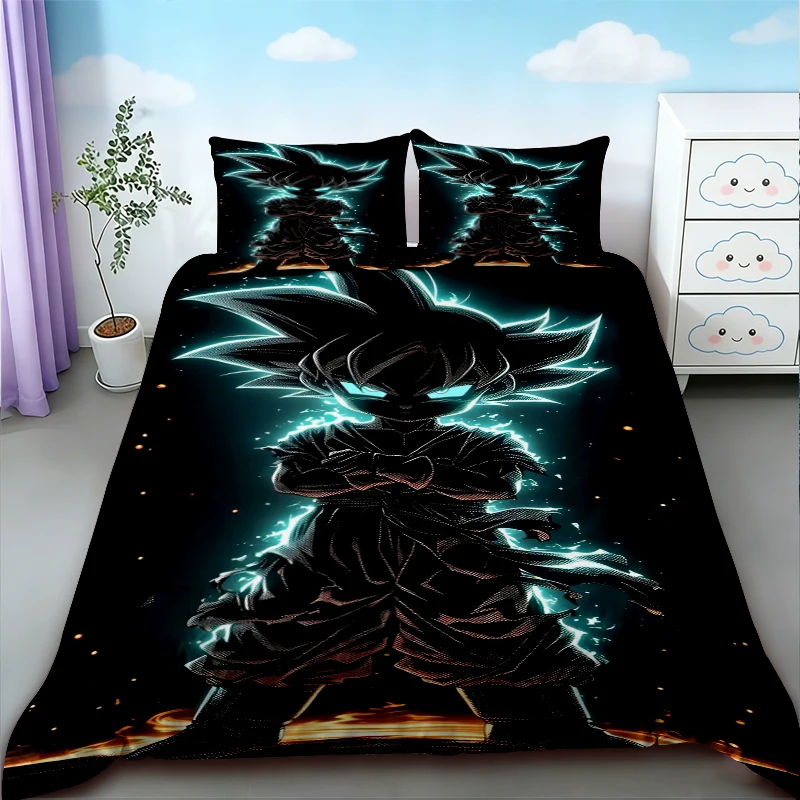 Kids Goku Duvet Cover Dragon Ball Anime Bedding Set Soft and Comfortable Quilt Cover for Bedroom Dormitory view 3