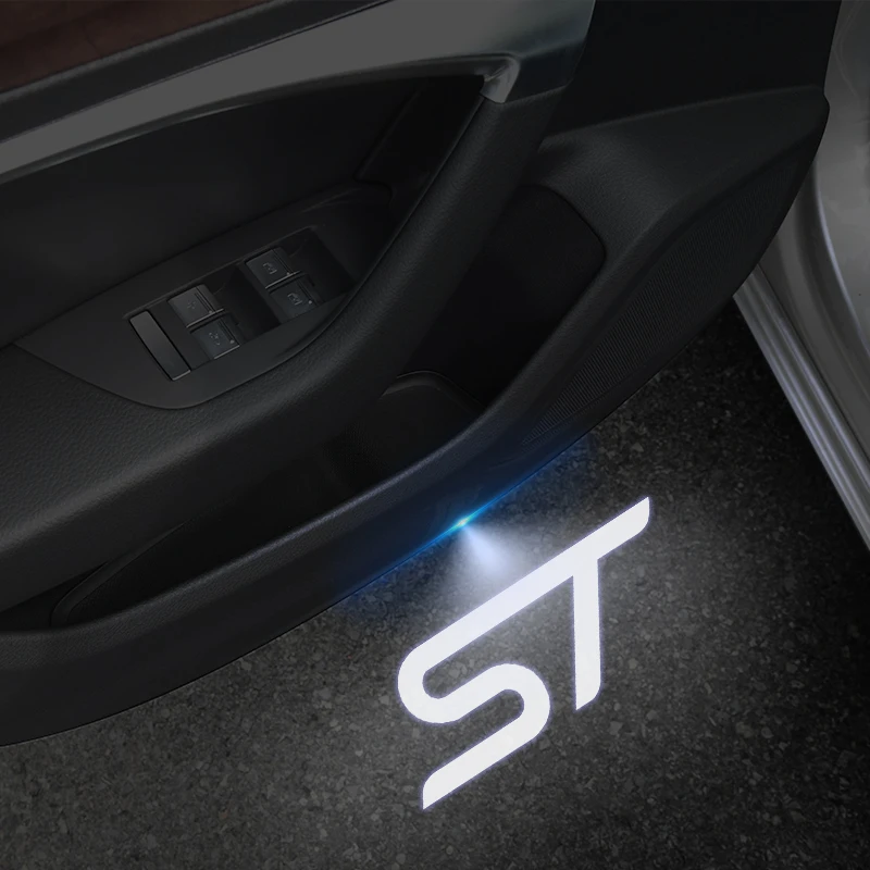 ST Logo Wireless Concierge Door Projector LED Welcome Light Decor for Ford Puma Mondeo Focus Fiesta Kuga Explorer Everest Decor