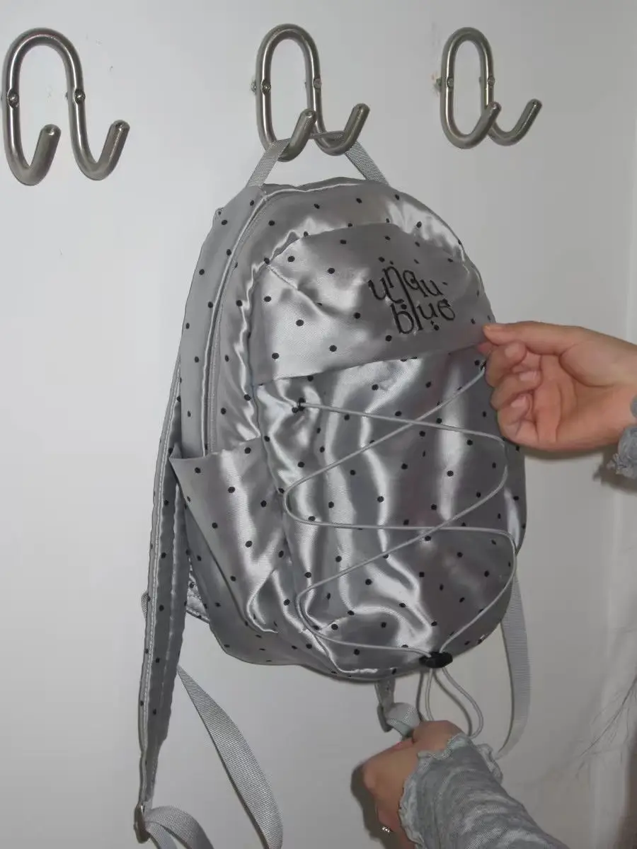 Cool Girls Silver Backpack Fashion Design School Bags For Students Women Y2k Travel Bag Korean Harajuku Dot Backpacks 2026 New