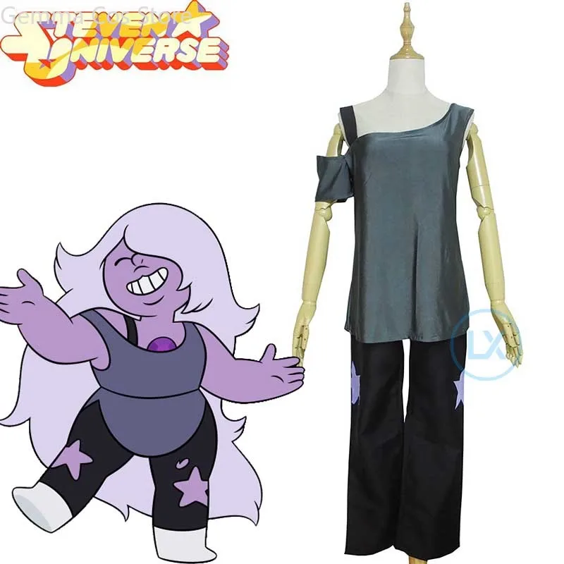 

Steven Universe Amethyst Girls Summer Wear Set Cosplay Pearl Halloween Cosplay Costume Anime Clothes Set Gifts