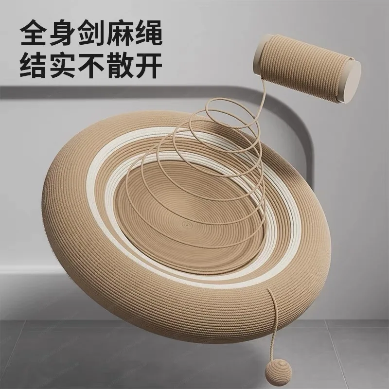 The cat nest is integrated with an oversized cat rattan grinding claw nest.