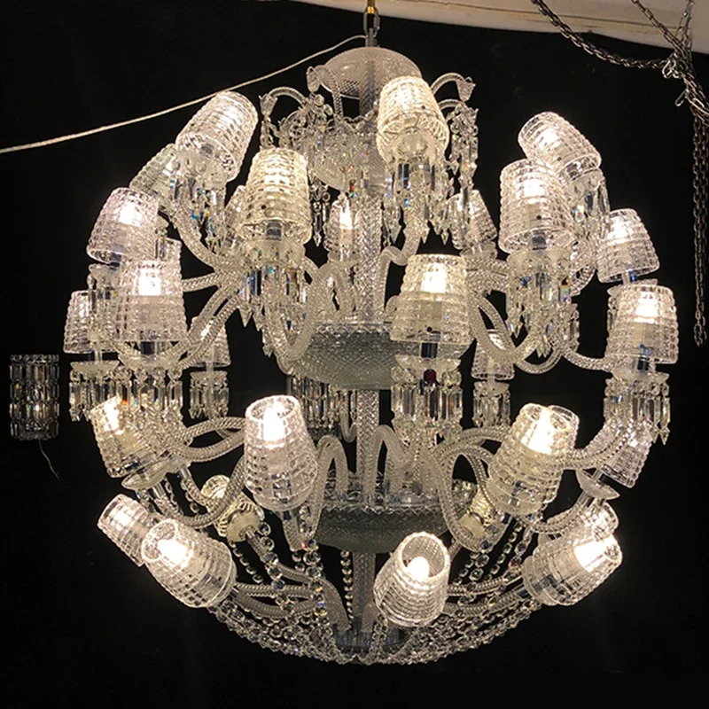 French Designer Luxury Bedroom Glass Bend Pipe Crystal Pendant Light European Unique Creative Dining Room Bar Chandelier