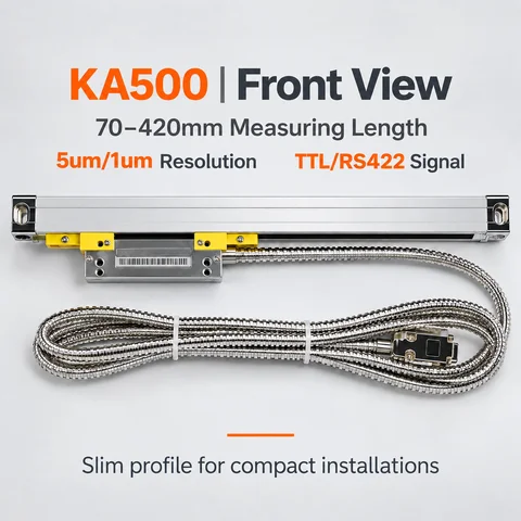 SINO KA500 Linear Encoder Slim KA-500 70-420mm Travel 5um 1um TTL RS422 Signal KA500 Mini  Optical Glass Scale for Machines
