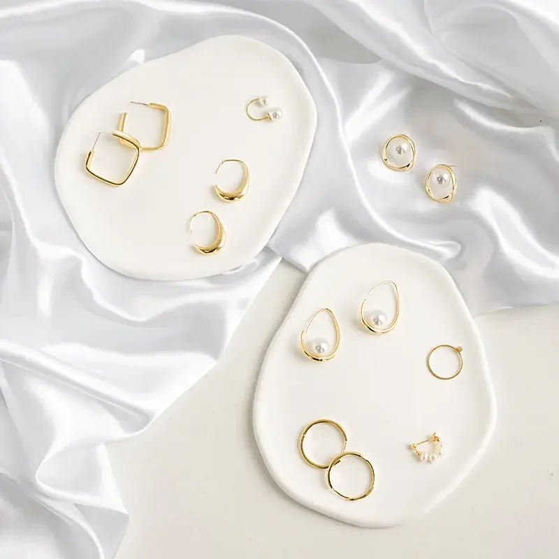 Gypsum Jewelry Display Tray Jewelry Holder Organizer Storage Irregular Disk Plate Ring Bracelet Necklace Jewelry Decoration