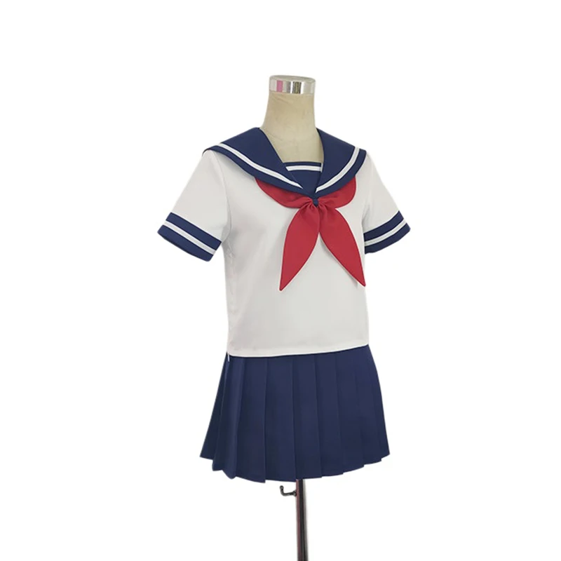 Yandere Ayano Aishi Cosplay Costume Sailor Suits JK School Uniforms Black Ponytail Wigs Halloween Party Role Playing Outfits view 3