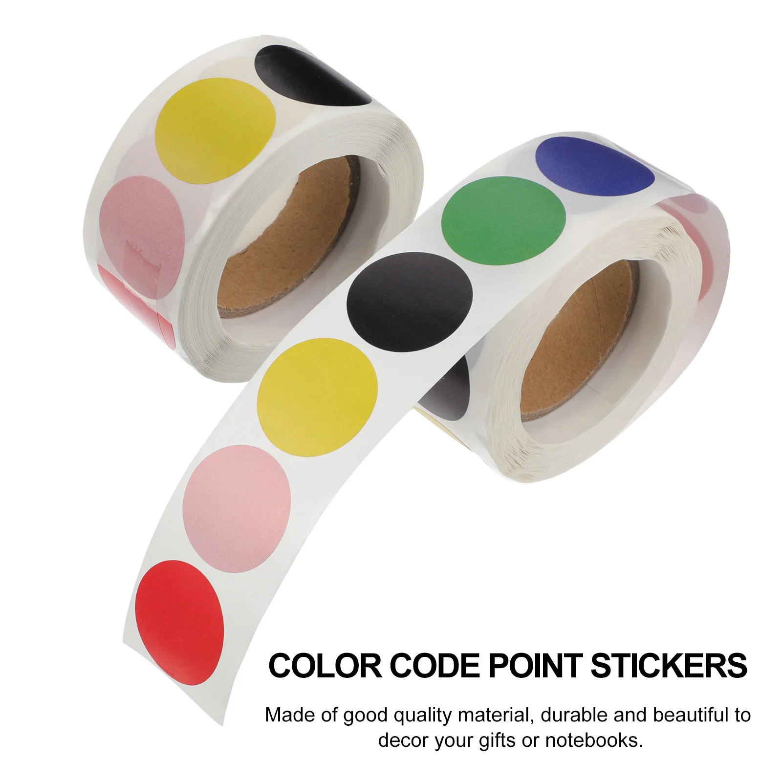 

Colorful Label Stickers Self Adhesive Colored Dot Tags Craft Seal Diary Decor 2 Rolls Vinyl Tape Scrapbook Decals Folder Labels