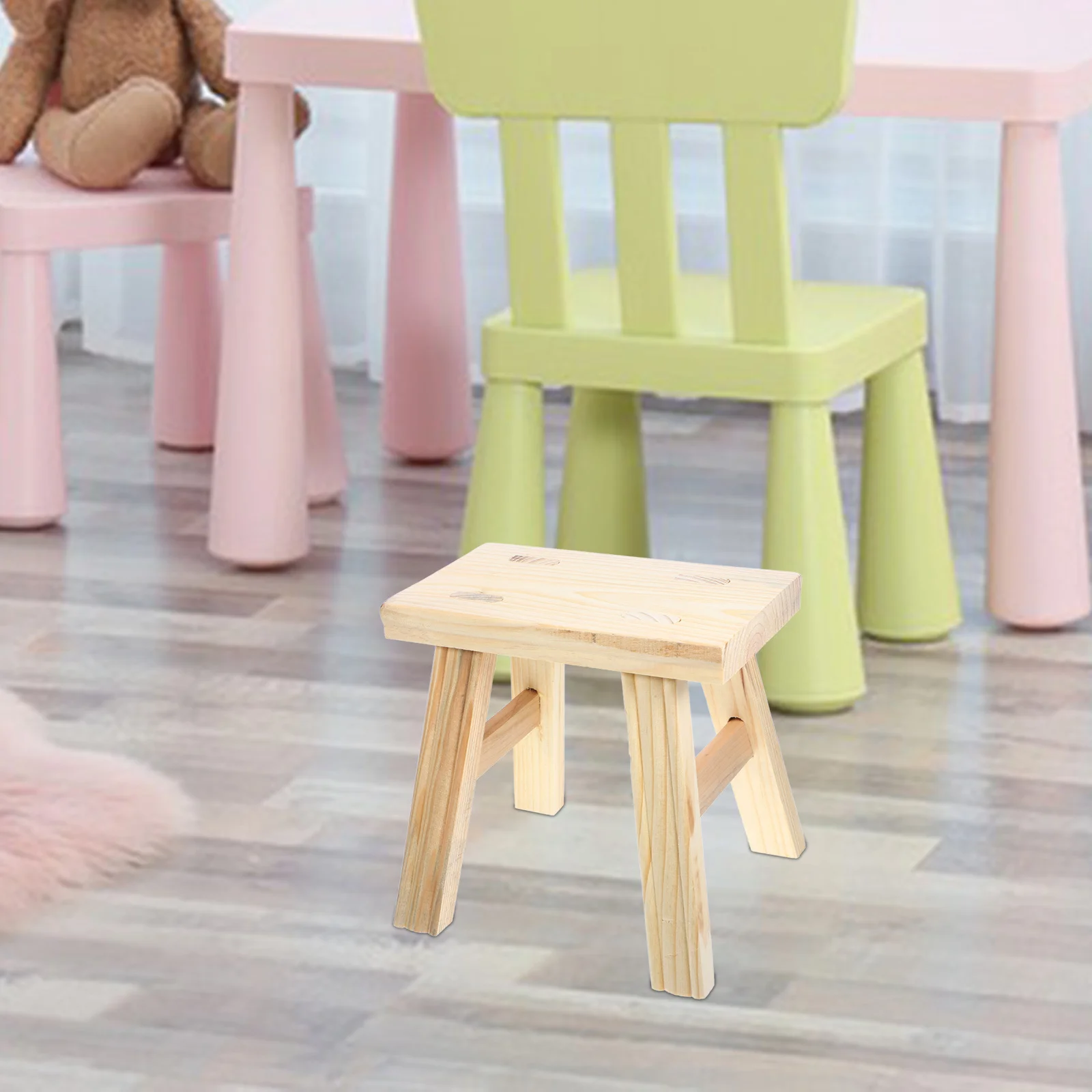 الخشب الصلب خطوة صغيرة البراز أحذية مستقرة تغيير البراز منخفضة البراز للمنزل النوم الحمام المطبخ الجلوس