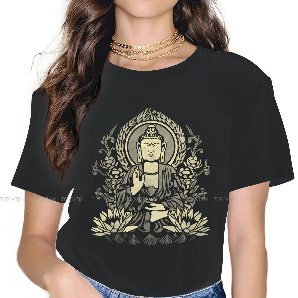 Buddha  Oriental Mysterious Culture TShirt for Woman Girl Siddhartha Gautama Humor Tee T Shirt Novelty New Design Fluffy