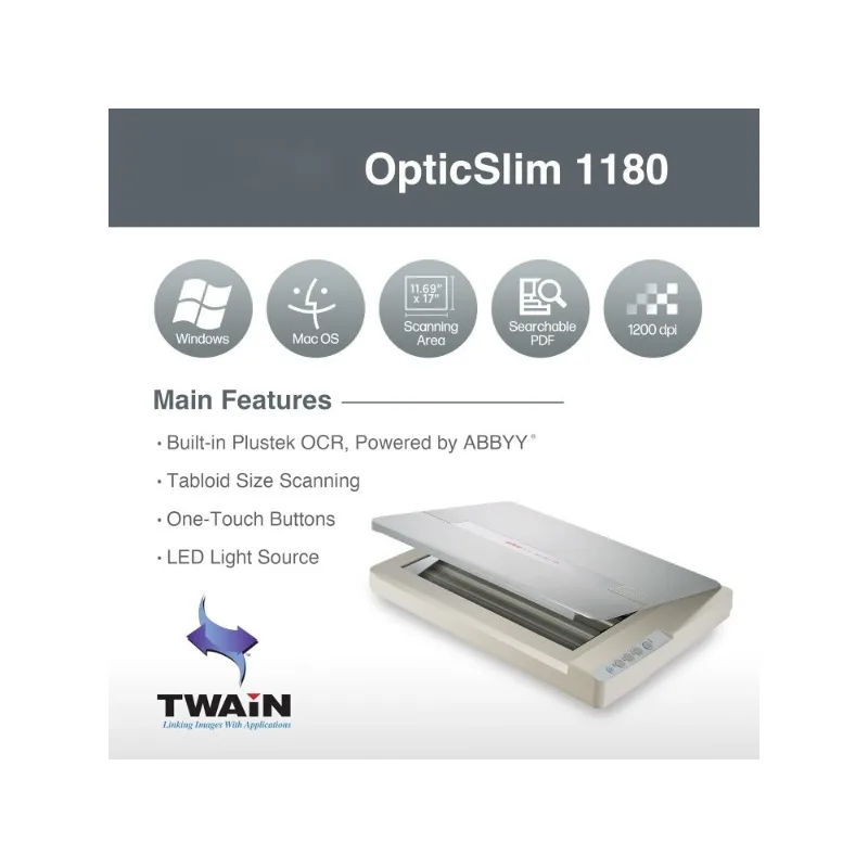 home.Large Format Flatbed Scanner OS 1180 - A3 / Tabloid/Legal Size scan, Up to 1200 DPI scan Resolution for Blueprints and Docu