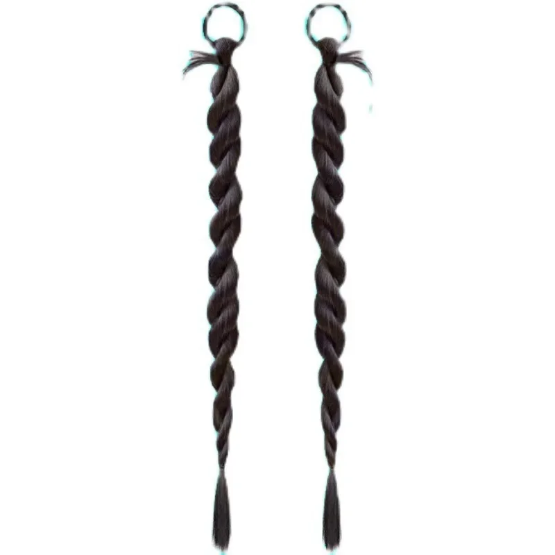 بارد الحلو الدجاج ريشة شعر مستعار حزمتين شقراء قذرة 30 بوصة الألياف الآسيوية ريمي شعر مستعار مزدوج ذيل الحصان شعر مستعار للنساء #3