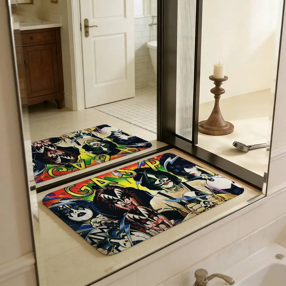 Classic Hard Rock Band K-Kiss Door Mat Nordic Style Bedroom Living Room Doormat Home Balcony Anti-Slip Alfombra