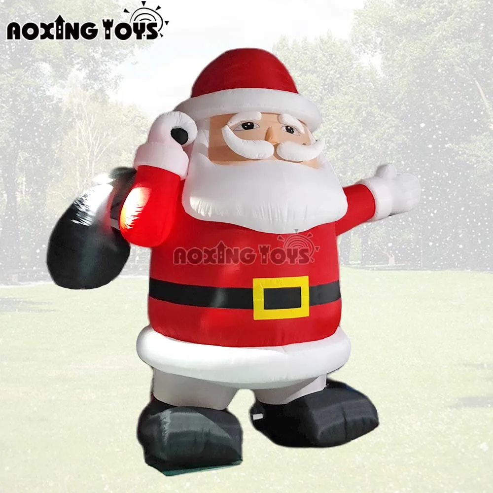 19FT opblaasbare kerstmandecoratie voor buiten met verlichting en ventilator - gigantische cartoon kerstreclame voor festivalevenementen
