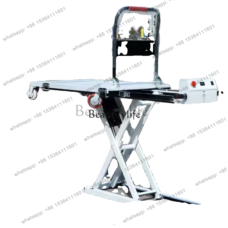 ls42Electric flat panel hand push portable truck handling mobile small hydraulic lift flatbed truck