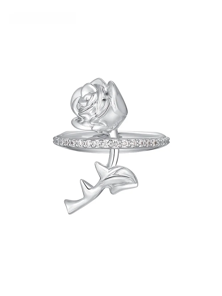 

Transparent Rose Flower Zircon Ring Single Row Floral Design Jewelry UUTONG Original Design Fre out Spring 2023
