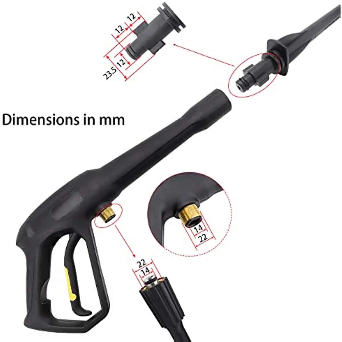 BEARFORCE Replacement Pressure Washer Spray Gun Trigger Handle Water Gun Compatible Some of Greenworks Karcher Ryobi Homelite