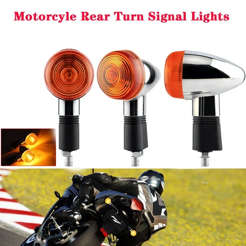 Motorcycle Rear Turn Signal Bullet Front Turning Lamp Amber Blinker Indicator Lamps For Bandit 250 400 74A/75A/77A Yamaha XV250