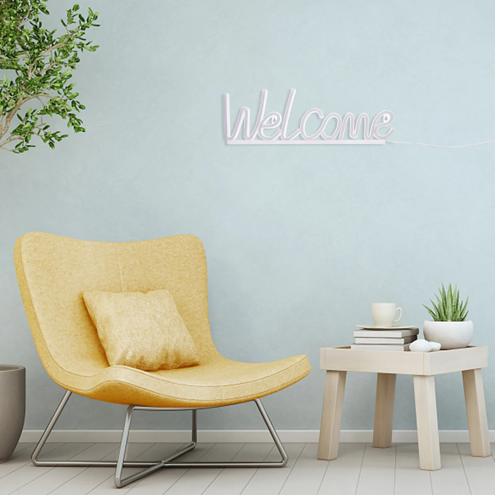 LED Neon Welcome Sign Decorative For Room Decor New Years Party Decor Light Birthday Chic Night Bar Signs Cart