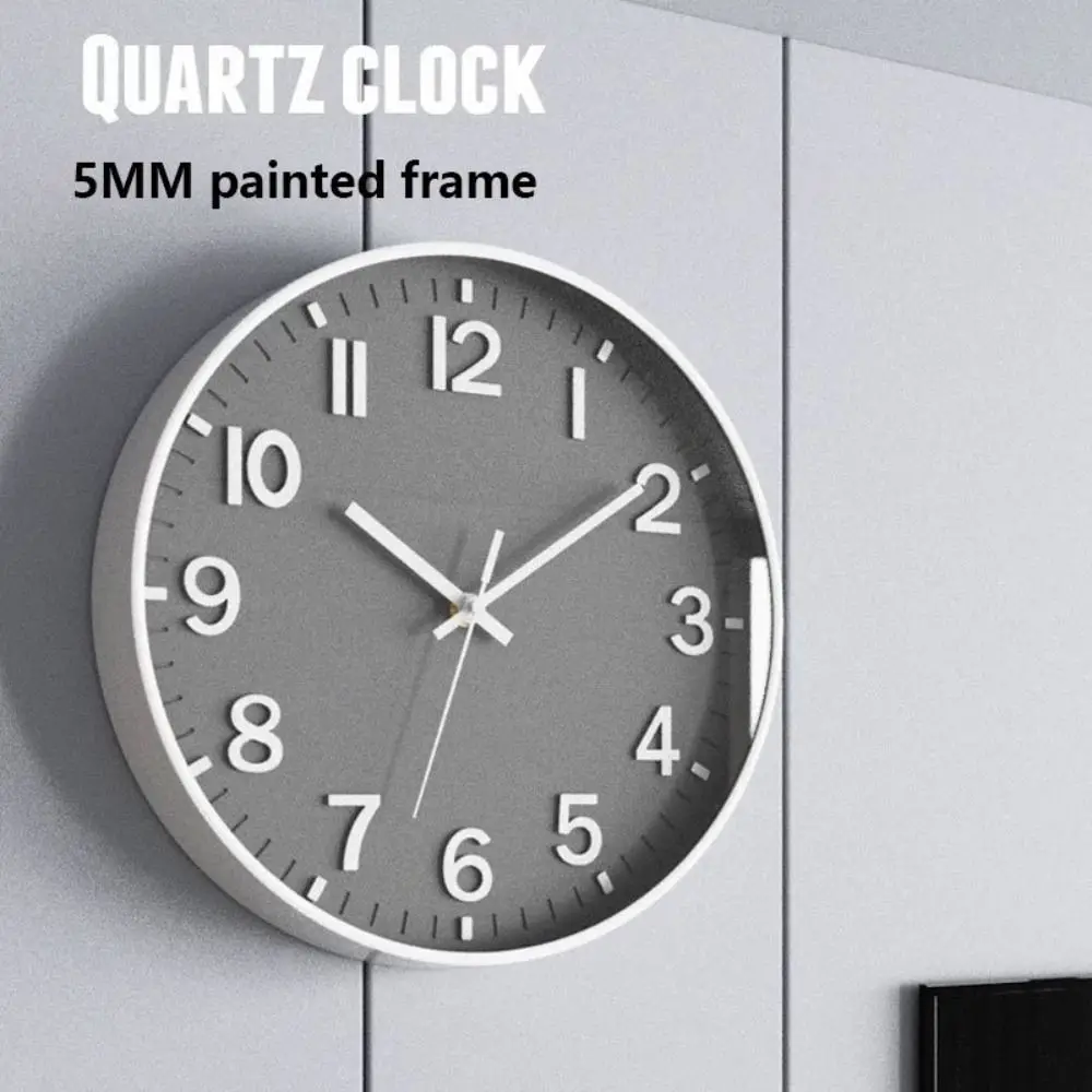 Home Decoration Silent Quartz Wall Clock Plastic Time Accuracy Wall Clock Round Decorative Ornaments Mute Clock Home