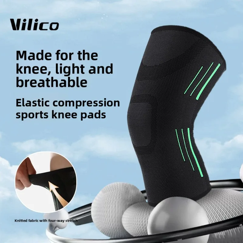 Outdoor Fitness Running Sports Basketball Four Way Elastic Breathable Knee Pads Protection Shock Support Compression Guards for