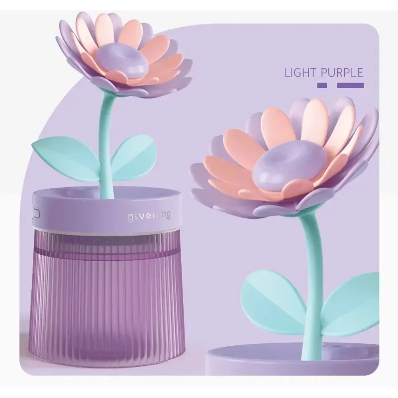 Humidificateur d'air à fleurs, petit Spray d'hydratation, silencieux, pour chambre à coucher, bureau, voiture Portable, USB, diffuseur