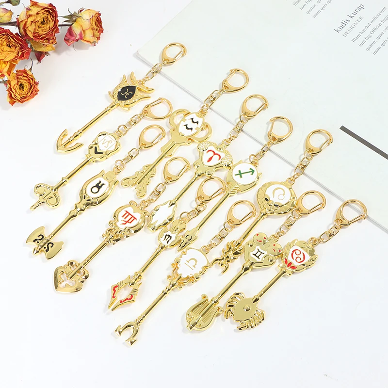 Cartoon Anime Fairy Tail Zodiac Star Summons Key Twelve Constellation Keychain