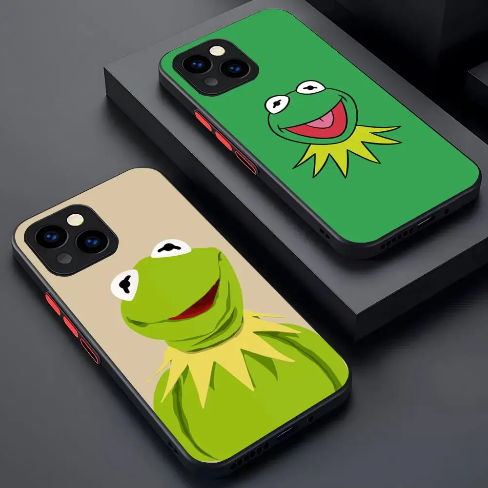 Kermit The Frog Phone Case Matte Transparent For 16 15 IPhone 12 11 13 Pro Max X XR XS 8 SE Mini Plus Back Cover