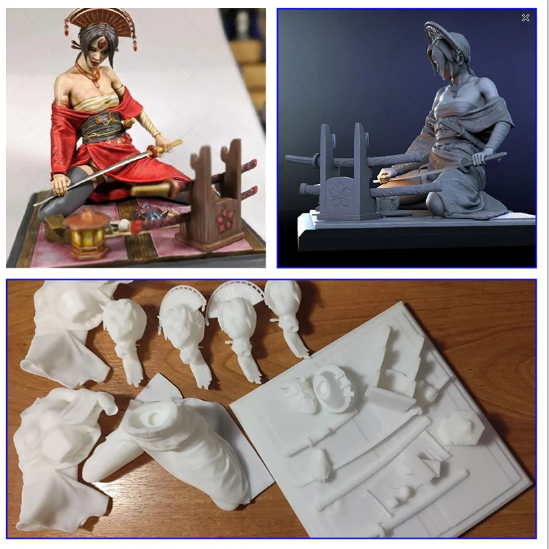 

10CM /15cm 3D Printing Garage Kit GK Model Japanese Hannya mask Figure Unpainted White-Film Collections for Painters A084