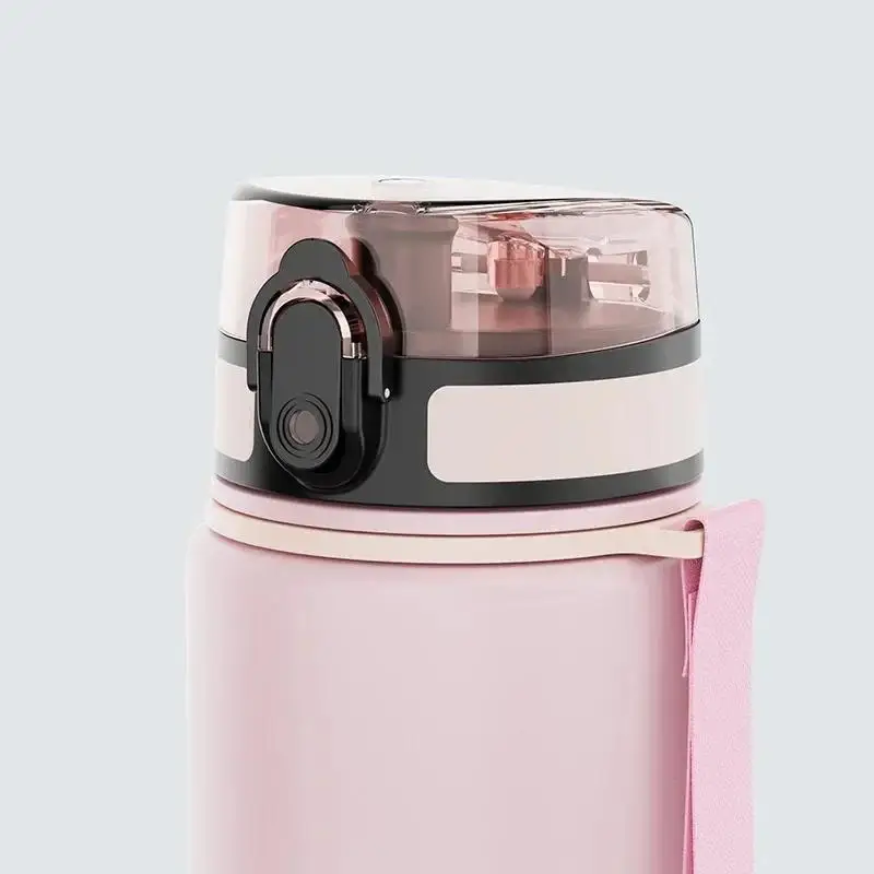 Gradient Frosted Sports Water Bottle Leak Proof Flip Lid Portable Strap For Gym Outdoor Daily Use