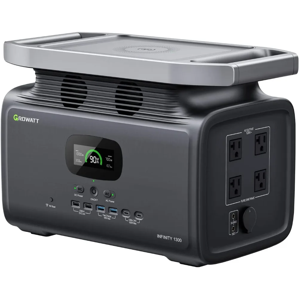 Infinity 1300 Portable Power Station,1800W Electric Solar Generator,1382Wh LiFePO4 Battery,14 Outlets for Camping, Power Outages