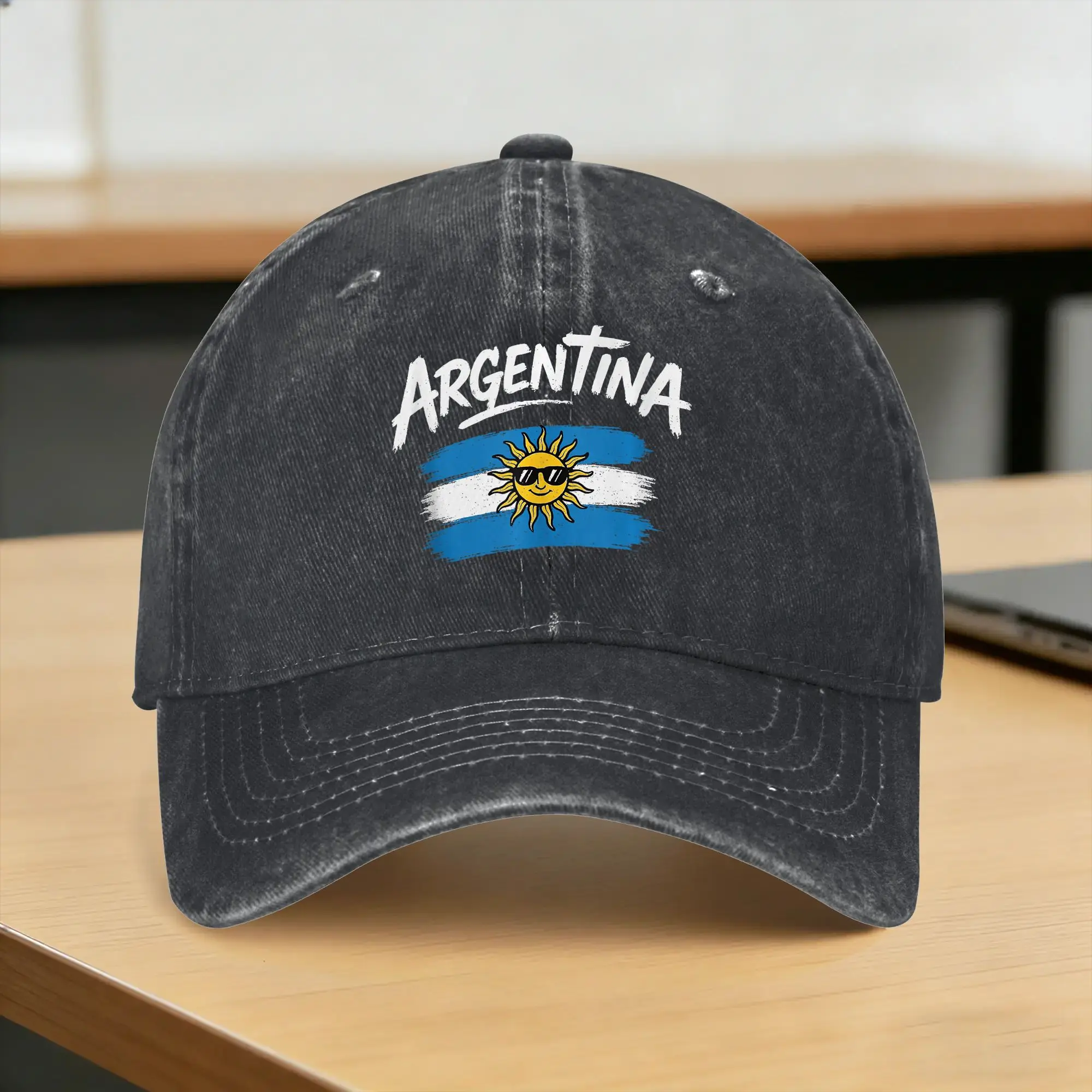 Gorra de béisbol de verano con bandera de Argentina, diseño fresco y protección solar, al por mayor, personalizable DIY, lavada, estilo Hip Hop, para caza y camping