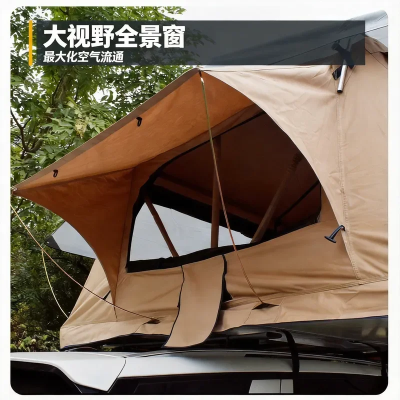 Soft Roof Top Tent Aluminum Alloy Triangle Outdoor Camping Car Tent Custom Color Rain Sun Protection