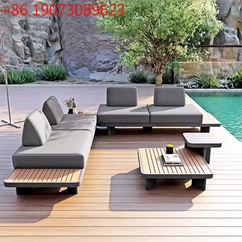 

Скандинавский уличный диван из тикового дерева, водонепроницаемый солнцезащитный крем для двора