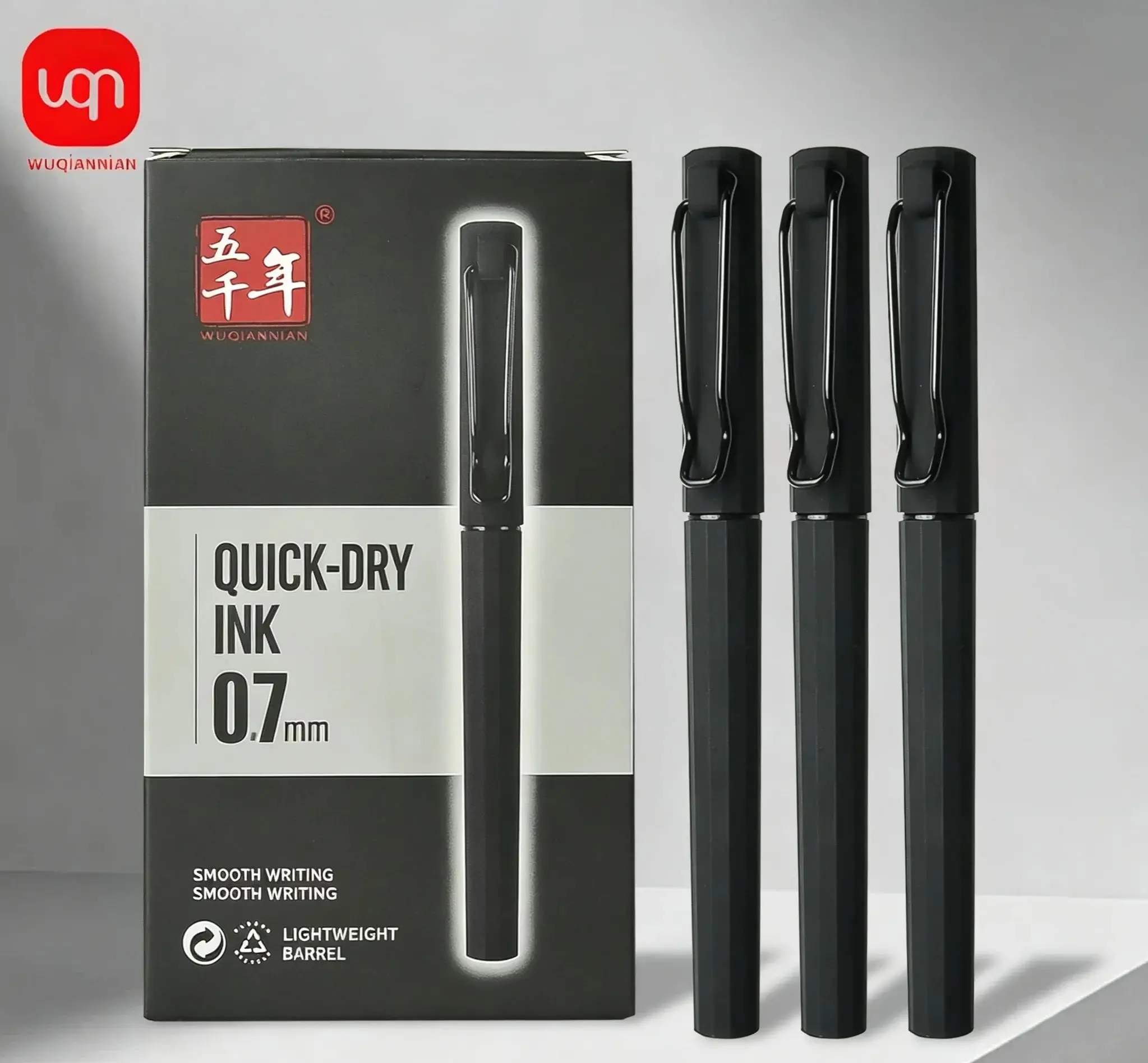 Canetas de Gel Pretas Simples WQN-2/5/10PCS, Escrita Suave, Confortáveis de Segurar, Canetas para Assinatura para Material Escolar e de Escritório