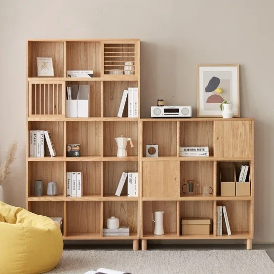 

-Simple Modern Style Solid OAK Wood Bookcases Furniture Bookshelf Wood