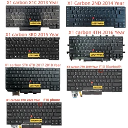 Teclado de ordenador portátil para Lenovo Thinkpad X1 Carbon X1C 3RD 2ND 3TH 4TH 5TH 6TH 7TH 8TH 2013 2014 2015 2016 2017 2018 2019 año