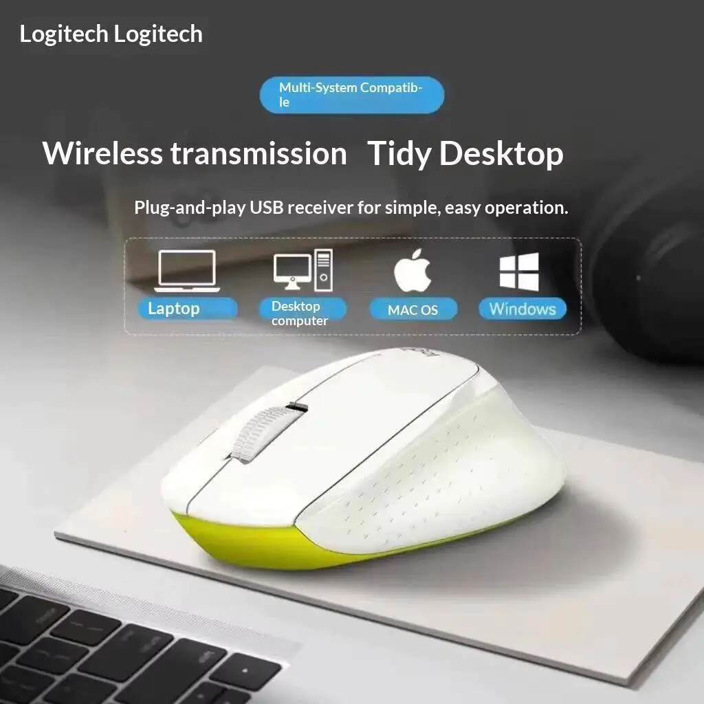 Logitech M330 Silent Plus Mouse Wireless USB Receiver 2.4GHz Narrow Frame for Desktop Laptop Office Area Desk Mat