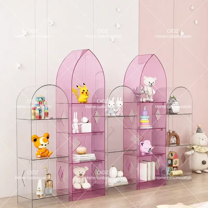 Nordic Acrylic Bookshelf Picture Book Shelf Floor Combination Bookcase Multi Layer Display Storage Modern Simplicity