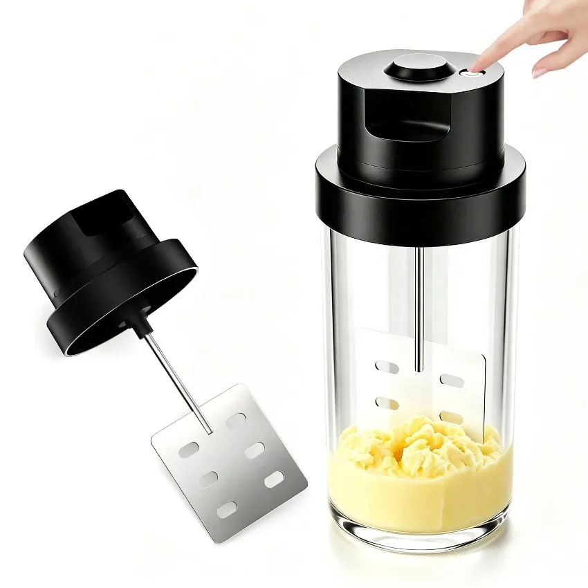 Dual Purpose Butter Churn Mixer, Hand Cranked & Electric Butter Stirring Machine for Dairy Processing