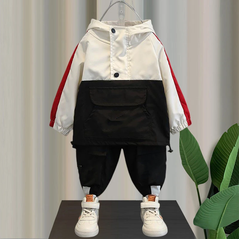 Fashionable Children's Clothing Set 2-14Years Spring Autumn New Baby Boys'Coat Pants 2 Piece Set Kids Casual Sportswear