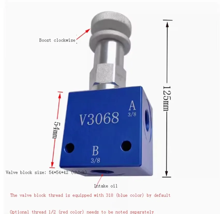 

V3068 Manually Adjustable Hydraulic Valve Pressure Relief Valve With Valve Block