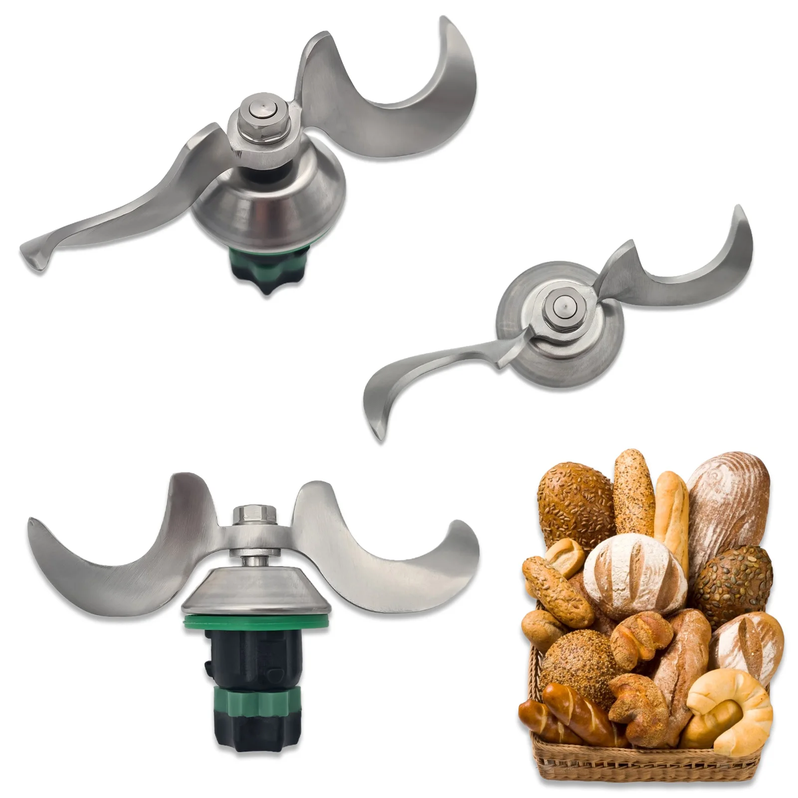 شفرة عجان من الفولاذ المقاوم للصدأ شديدة التحمل لـ Thermomix TM7 - شفرة خلط سميكة ومتينة للدقيق والعجين الناعم والمعجون