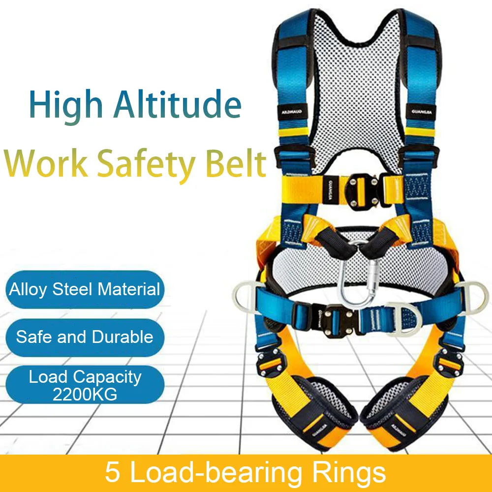 Five-point High Altitude Work Safety Harness Full Body Safety Belt Outdoor Climbing Training Work Construction Protect Equipment